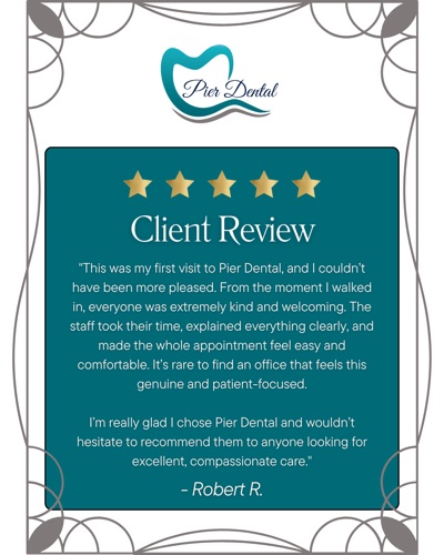 5-star review of Pier Dental, a St. Pete Beach dentist, from Robert R.